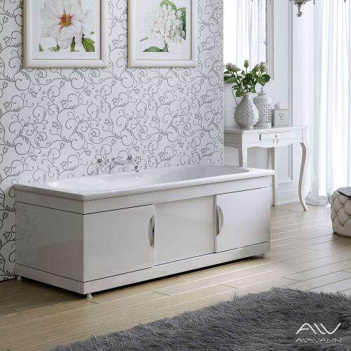 Экран под ванну Alavann Monaco 170 см ALV0236001 фронтальный МДФ раздвижной белый