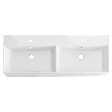 Раковина керамическая Cezares MOLVENO 46 CZR-MIL-120-2-LVB 120х47 подвесная цвет белый 2 отверстия под смеситель