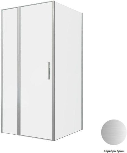 Душевой уголок Allen Brau Priority 3.31029.BA + 3.31047.BA 100х100 стекло прозрачное профиль серебро брашированное без поддона