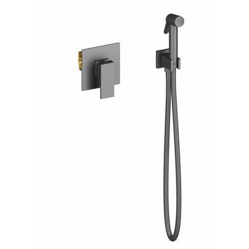 Смеситель с гигиеническим душем Timo Selene 2089/03SM встраиваемый в стену черный матовый