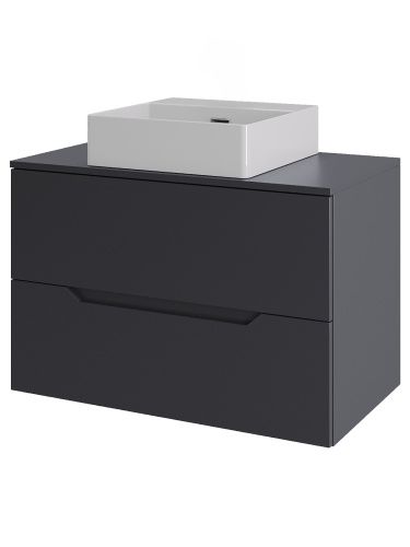 Тумба с раковиной Orange Line Li-70TugMDF+B04-405W 70х46х69 подвесная цвет графит матовый