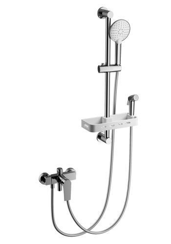 Душевой гарнитур со смесителем Wonzon & Woghand WW-A31003-CR настенный хром