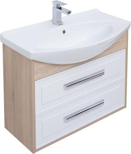 Тумба под раковину Aquanet Остин 00252677 83х34х48 напольная/подвесная цвет белый/светлое дерево