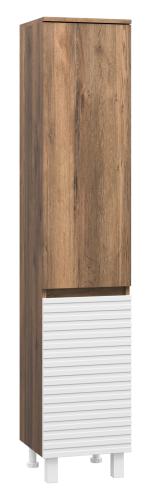 Шкаф-пенал Brevita Dakota DAK-050350-19/01П 35х34х165 напольный/подвесной цвет белый/коричневый