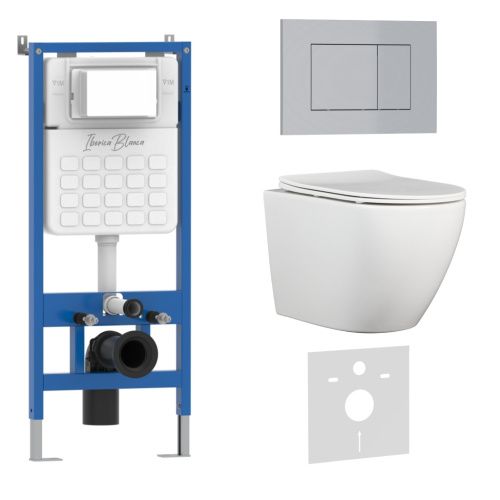 Комплект унитаз с инталляцией и клавишей смыва Iberica Blanca BILBAO ALTO IB001.BLA.234.853