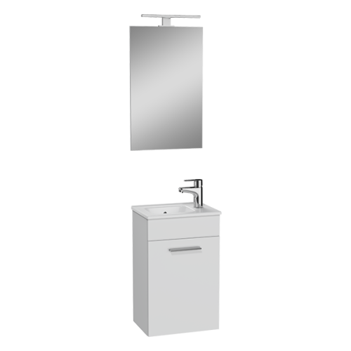 Комплект мебели: тумба 40х39х62 + раковина + зеркало Vitra Mia 75022 подвесной цвет белый глянцевый