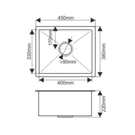 Кухонная мойка Melana ProfLine H4538 сатин 45х38 цвет сатин поверхность матовая - фото 3