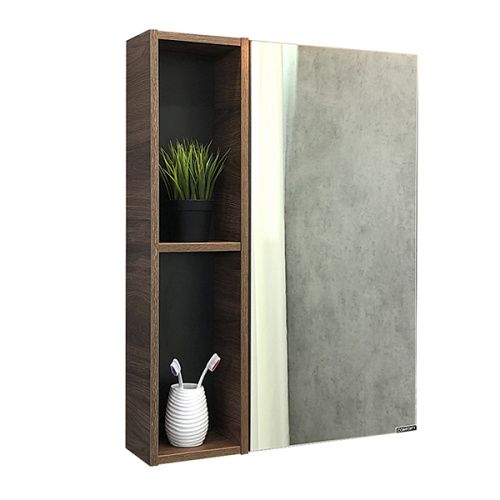 Зеркало-шкаф Comforty Штутгарт 00004151036CF 60х15х80 подвесной цвет дуб темно-коричневый