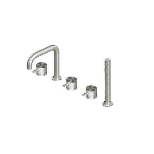 Смеситель QuadroDesign Source 12 95 AS на борт ванны сталь шлифованная/брашированная