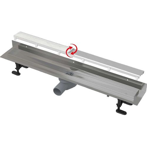 Душевой лоток Alcadrain APZ23-DOUBLE9-750 75х10 серый