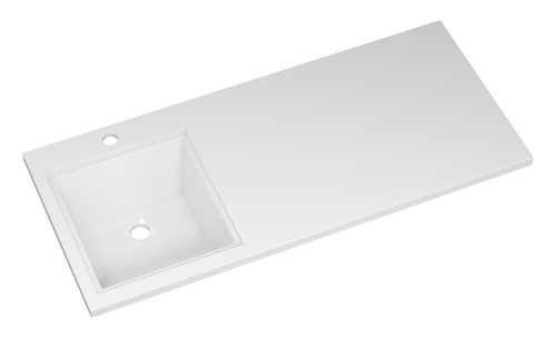 Раковина мебельная из литьевого мрамора Misty Гавана 105 левая 5021205 105х49 над стиральной машиной цвет белый