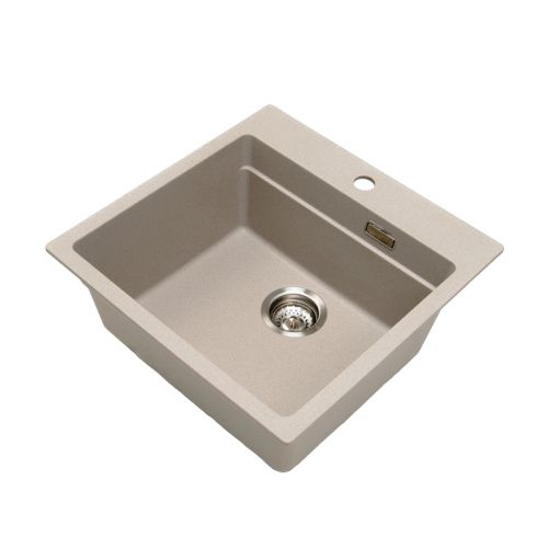 Кухонная мойка Grandex Aqua 500403 51х51 цвет бежевый поверхность матовая