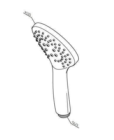 Душевая лейка Am.Pm Gem F0290064 круглая - фото 4