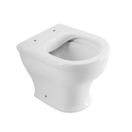 Чаша унитаза приставная Cezares GIUBILEO CZR-265-CBR цвет белый без сиденья безободковая каскадный смыв