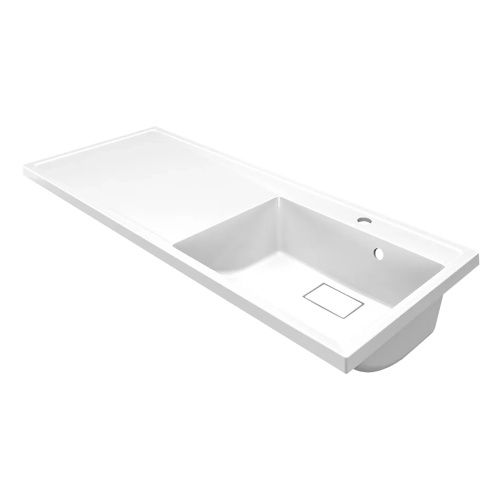 Раковина из литьевого мрамора Azario Paola Magenta 111 см CS00079100 подвесная цвет белый 1 отверстие под смеситель