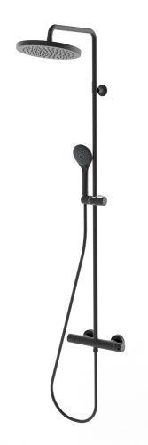 Душевая стойка Bossini ELIOS L10172.073 настенная цвет черный матовый с термостатом