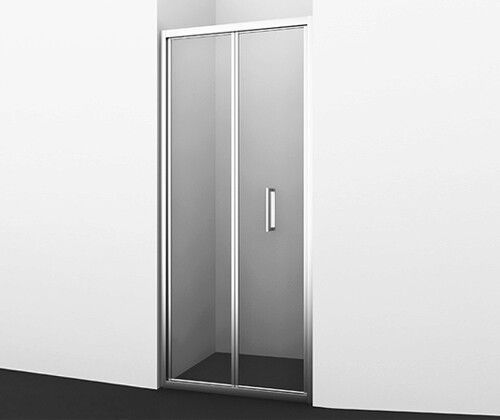 Душевая дверь Wasserkraft Weser 78F 78F12 100х200 стекло прозрачное профиль хром глянцевый