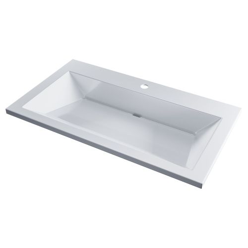 Раковина из искусственного мрамора Uperwood Olivia ROlivia80wg 80х45 полувстраиваемая цвет белый глянцевый