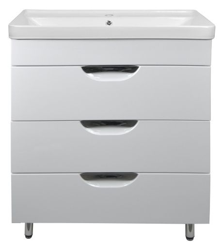 Тумба с раковиной Loranto Соло CS00070756 70х48х88 напольная цвет белый глянцевый