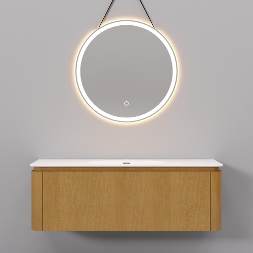 Тумба с раковиной+зеркало Art Decco Coco (Коко) ACC12W14S1M0 120x45x40 подвесная цвет белый дуб