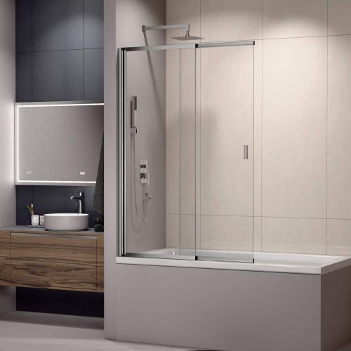 Душевая шторка на ванну RGW Screens 03114010-11 100х150 стекло прозрачное профиль хром глянцевый ориентация универсальная