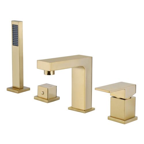 Смеситель ABBER Daheim AF8213G на борт ванны золото матовое