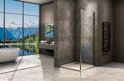 Душевая перегородка Good Door JAZZE ДЖ00029 80х185 стекло тонированное профиль хром глянцевый - фото 2