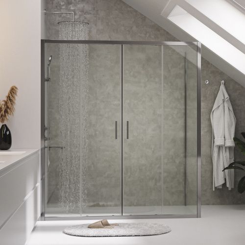 Душевой уголок Wasserkraft Lippe 45S 45S47 150х80 стекло прозрачное профиль хром глянцевый без поддона