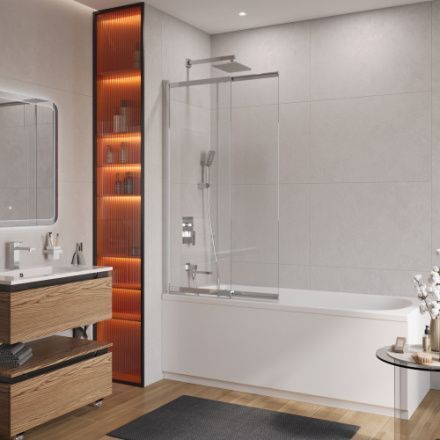 Душевая шторка на ванну Cezares SLIDER SLIDER-VF-11-90/150-C-Cr 90х150 стекло прозрачное профиль хром глянцевый ориентация универсальная