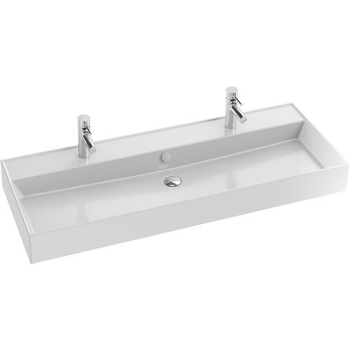 Раковина из сантехнического фарфора Jacob Delafon Vivienne EXBK112-00 121х47 подвесная цвет белый 2 отверстия под смеситель