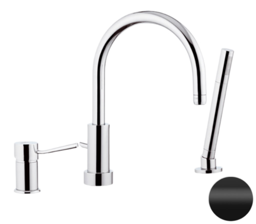 Смеситель Remer Minimal N07NO на борт ванны черный