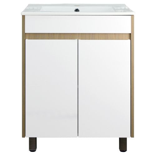 Тумба с раковиной Loranto Stella CS00076454 62х47х81 напольная цвет дуб дымчатый/белый