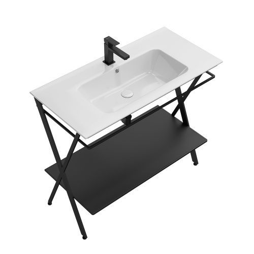 Консоль под раковину Kerama Marazzi GEOMETRICA PIA.N.95\BLK 93х46х84 напольная цвет черный