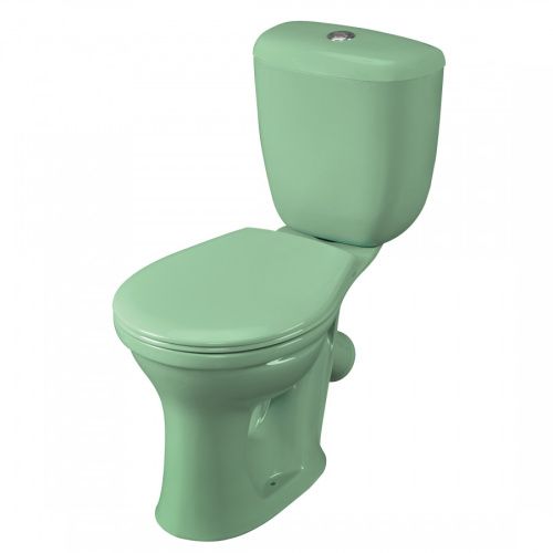 Унитаз-компакт напольный с бачком Santeri Виктория 1P3016S0400BF салатовый с сиденьем каскадный смыв