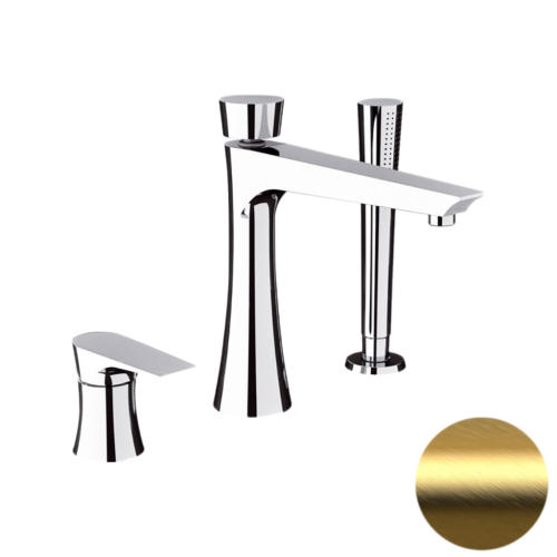 Смеситель Daniel Diva DV691DP на борт ванны брашированное золото