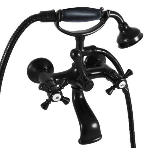 Смеситель для ванны и душа MORAVA RETRO MK359.5/2CMAT настенный черный матовый