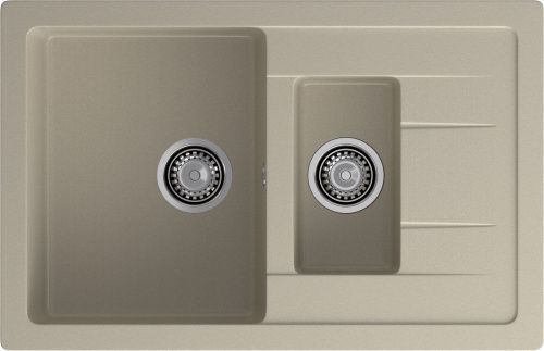 Кухонная мойка Granfest Quadro Q-775KL топаз 77х50 цвет серый поверхность матовая