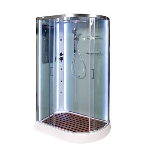 Душевая кабина AvaCan A102LLED+GMKN 120х80 асимметричная с крышей ориентация левая