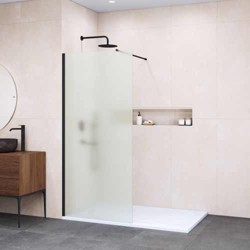 Душевая перегородка RGW Walk In 35100209-24 90х195 стекло матовое профиль черный