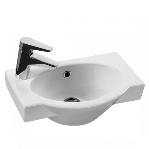 Раковина из сантехнического фарфора Santek Форум 1WH110542 29х46 подвесная цвет белый 1 отверстие под смеситель