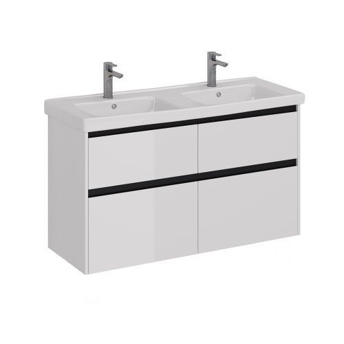 Тумба под раковину LeMark Combi LM03C125T-black 120х45х68 напольная/подвесная цвет белый/черный