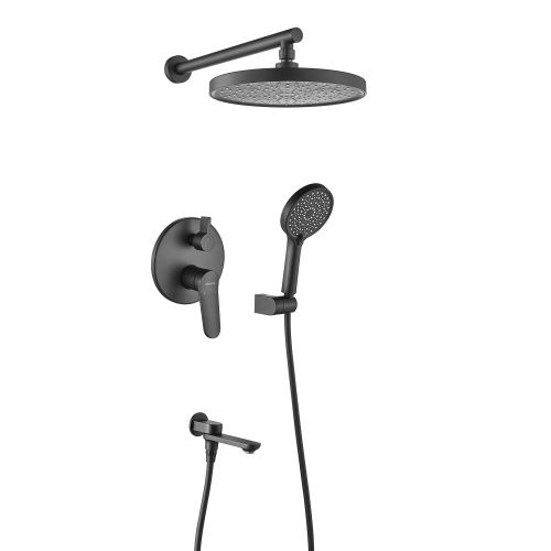 Душевая система Shevanik S4335H встраиваемая в стену цвет черный