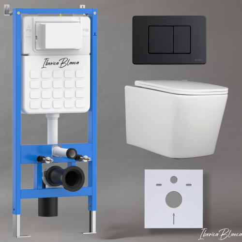 Комплект унитаз с инталляцией и клавишей смыва Iberica Blanca TOLEDO ALTO IB001.TLA.234.112