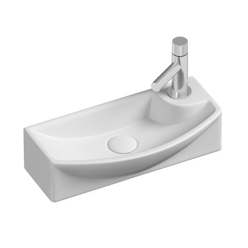 Раковина из сантехнического фарфора Ceramica Nova ELEMENT CN6038L 46х22 подвесная цвет белый 1 отверстие под смеситель