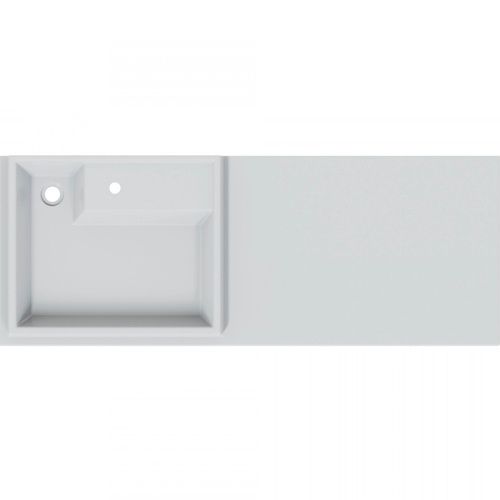 Раковина из искусственного камня СанТа Юпитер 900135 130х50 над стиральной машиной цвет белый 1 отверстие под смеситель