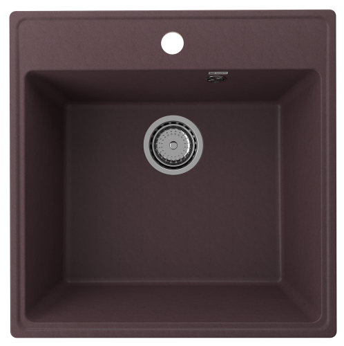 Кухонная мойка Ulgran Quartz Forte 505-06 51х51 цвет темно-коричневый поверхность матовая