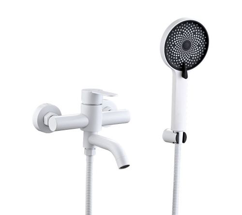 Смеситель для ванны и душа Fmark FS8206W настенный белый