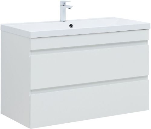 Тумба под раковину Aquanet Нота NEW 00335420 99х47х61 подвесная цвет белый