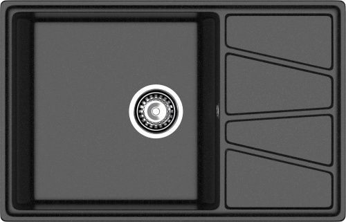 Кухонная мойка Granfest Vertex V-780L черный 78х50 цвет черный поверхность матовая