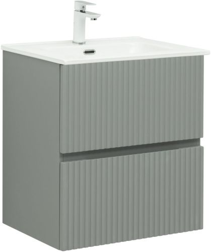 Тумба под раковину Aquanet Джейн 00313316 59х44х64 напольная/подвесная цвет зеленый/серый